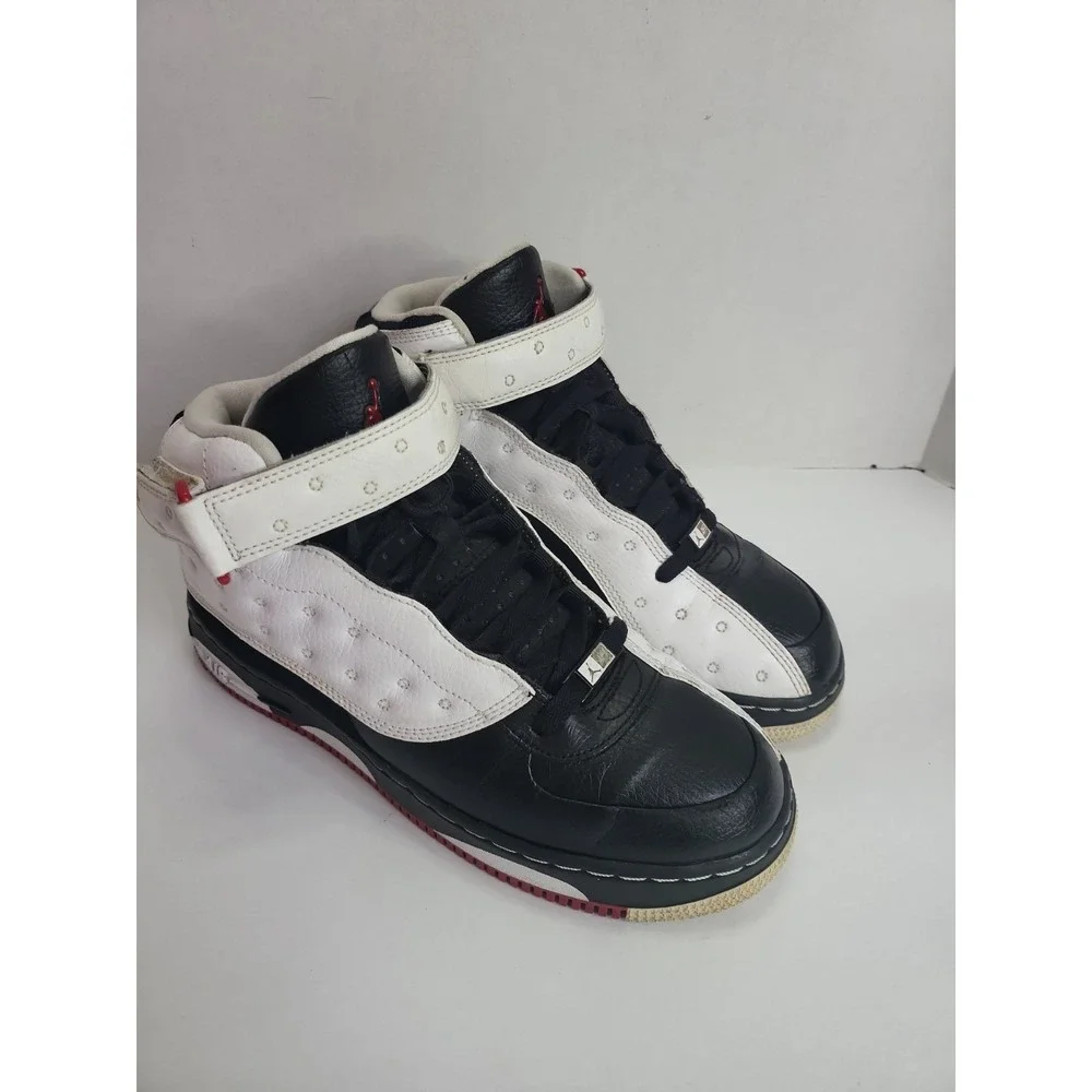 Nike Air Force 1 Fusion Jordan 13 Bred Mens Size 6Y Black Varsity Red 375472-101